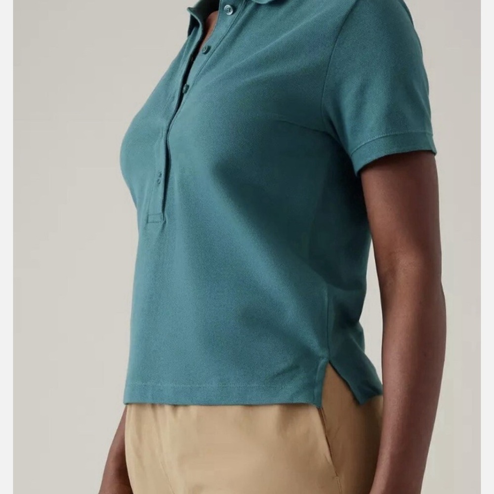 Athleta Teal Cropped Polo